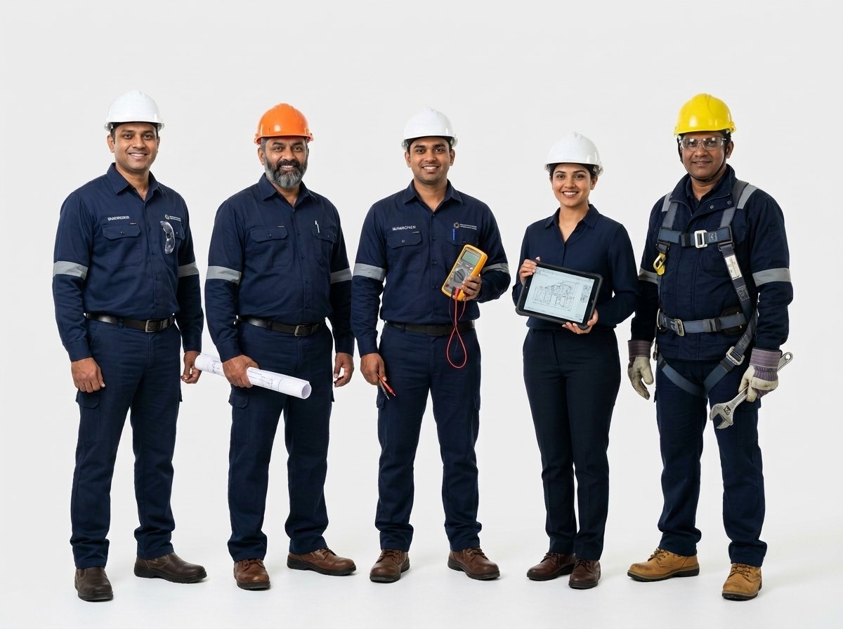 Singhal Group Technical Team Singhal Group engineers and technicians in safety gear